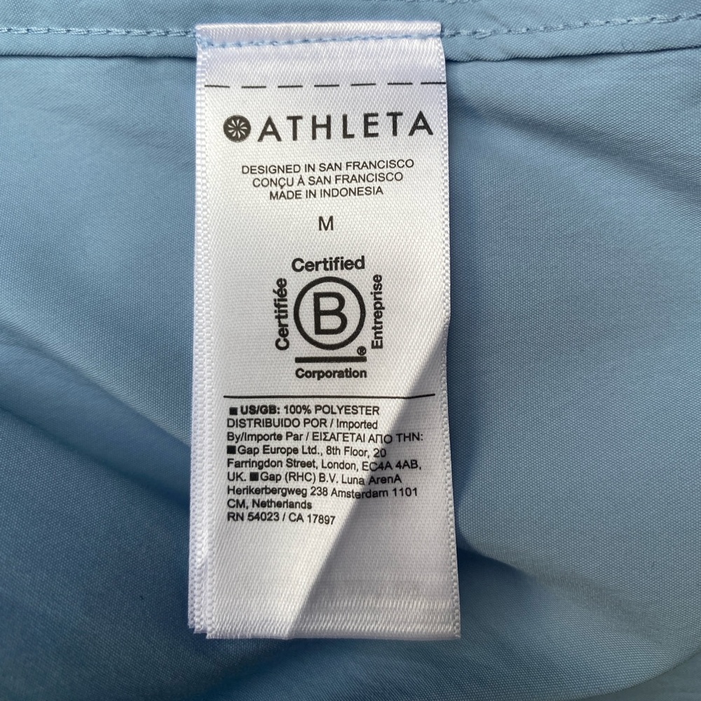 NWT Athleta Oversized Poplin Top Button Up Long Sleeve Heron Blue Women’s Medium - Picture 9 of 13